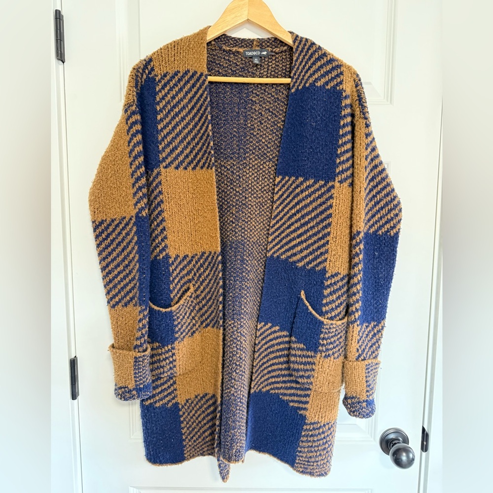 Toad&Co Cabin Fever Cardigan Checkered in Honey